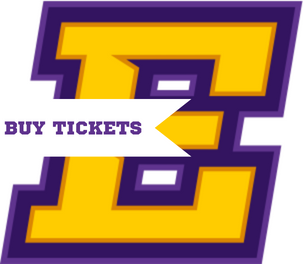 Block E logo with banner overlaid with inset text reading "Buy tickets." Image links to online ticketing site.